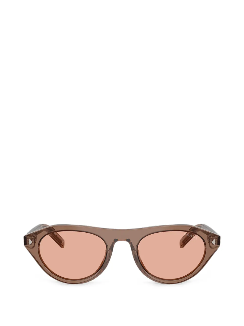 Prada Eyewear Occhiali da sole con iconica placca in metallo - Marrone