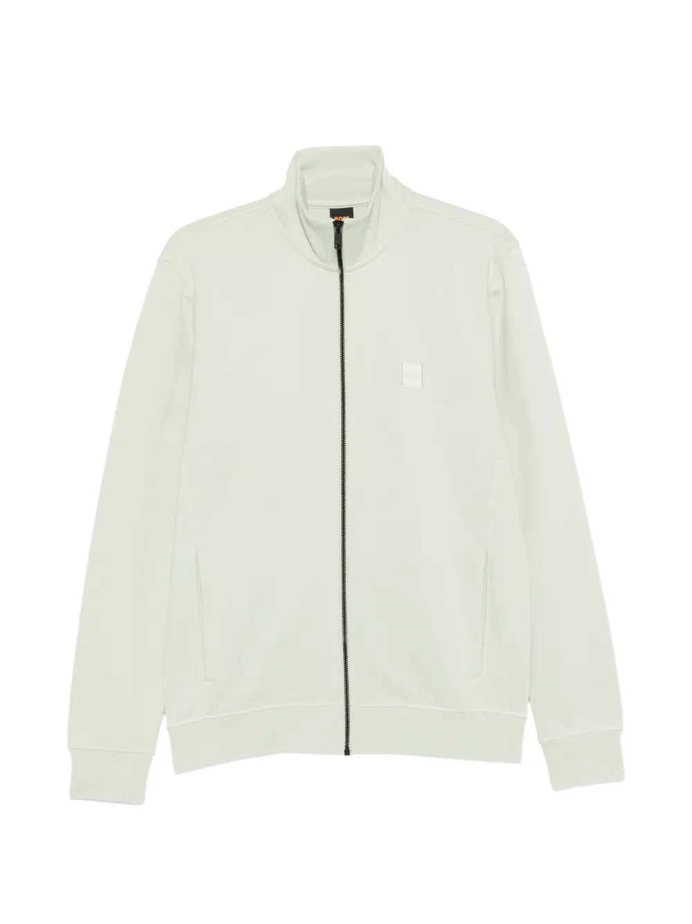BOSS logo-patch zip-up sweater - Verde