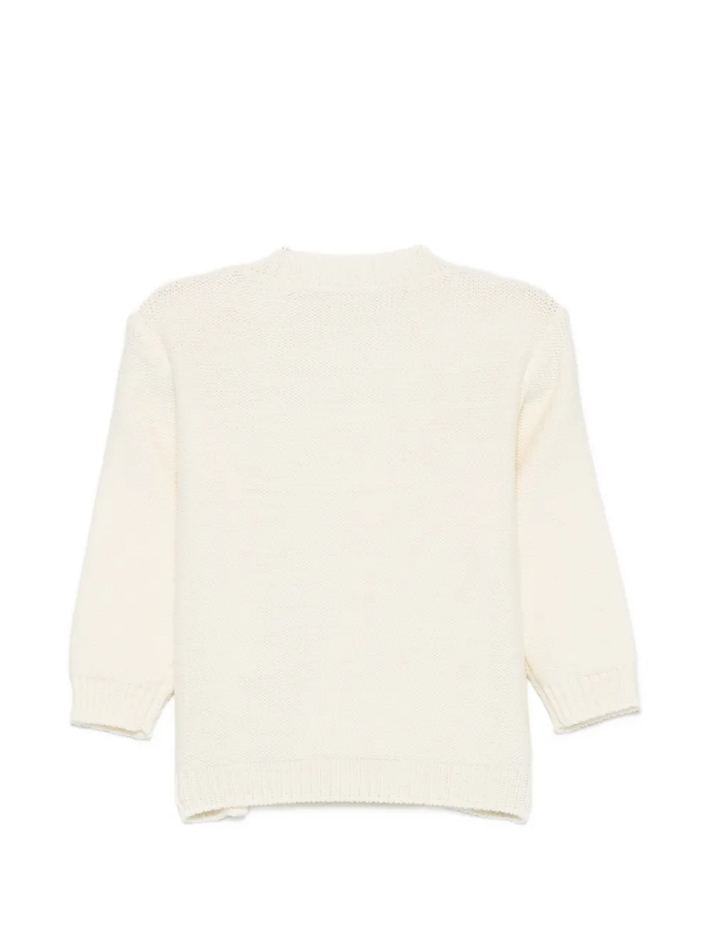 Fendi Kids Pointelle gebreide trui met geborduurd logo Beige