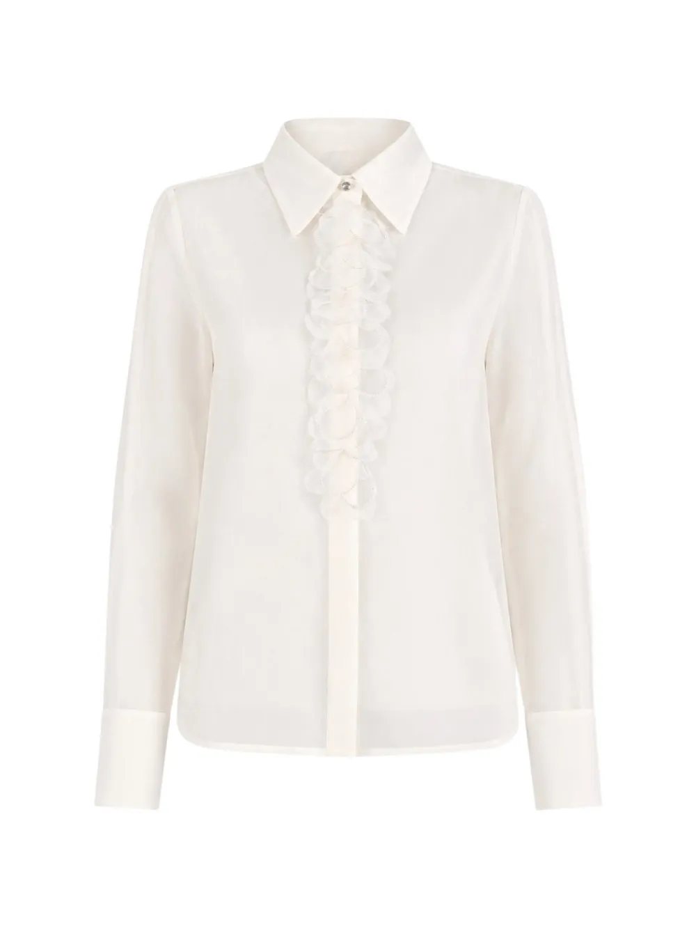 Max Mara embroidered silk-organza shirt - Bianco