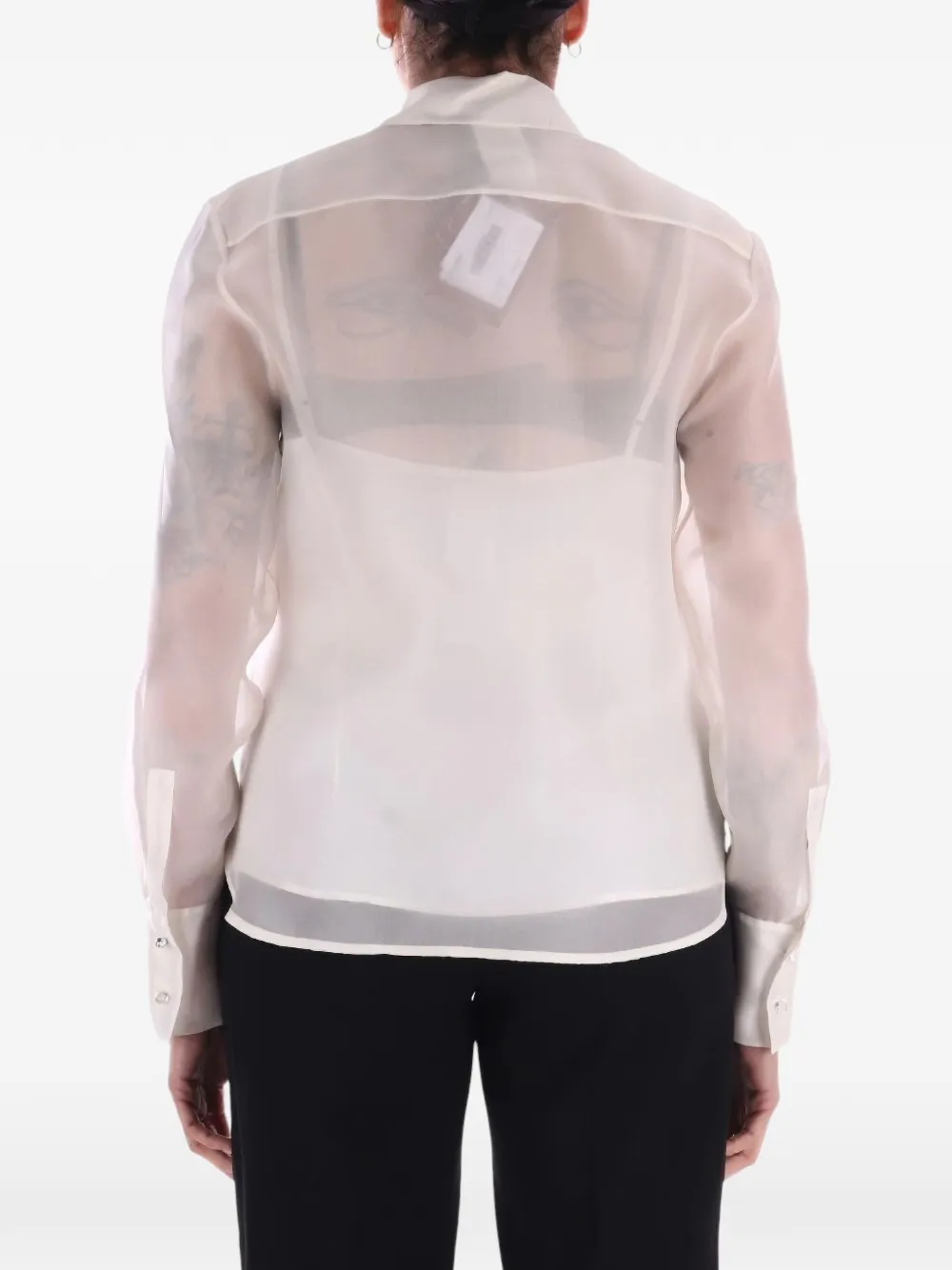 Max Mara Zijden-organza blouse met borduurwerk Wit