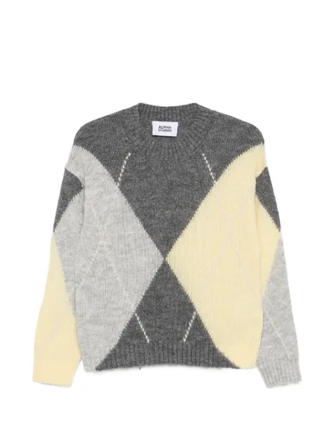 ALPHA STUDIO argyle knit sweater