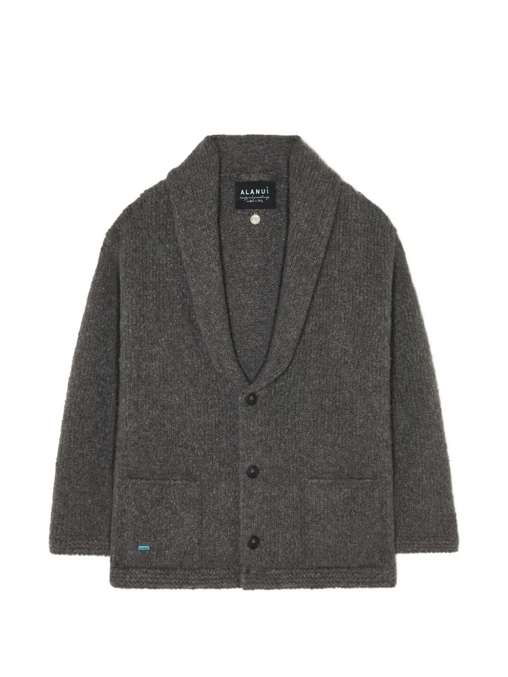 Alanui Finest Shawl-collar Cardigan In Grey