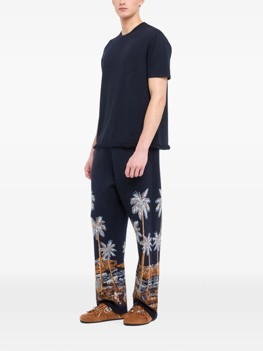 Alanui T-shirt met ronde hals Blauw