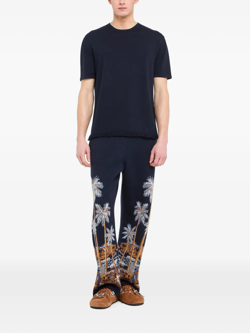 Alanui T-shirt met ronde hals Blauw