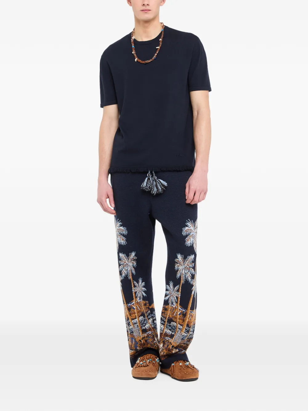 Alanui T-shirt met ronde hals Blauw