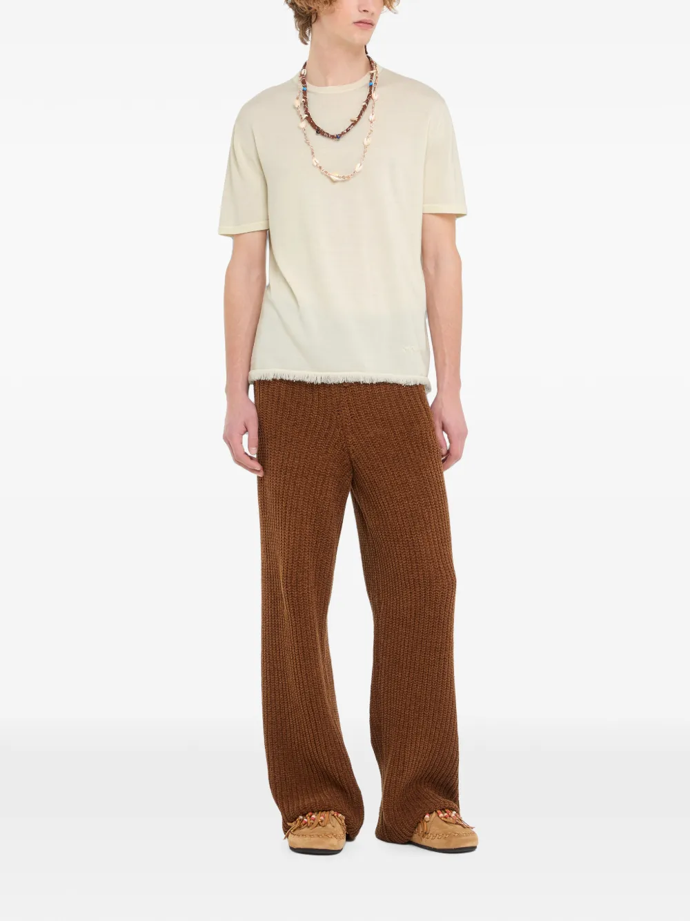 Alanui T-shirt met geborduurd logo Beige