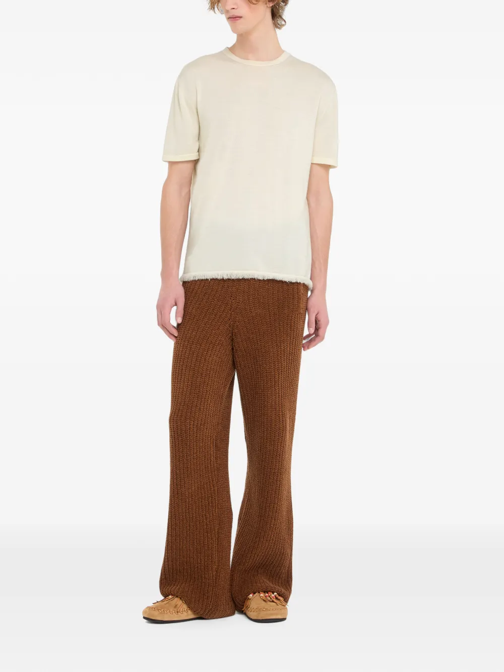Alanui T-shirt met geborduurd logo Beige