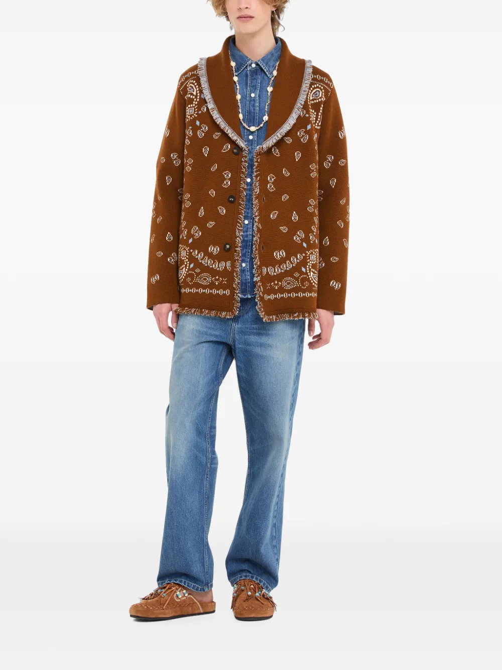 Alanui Vest met bandanaprint Bruin