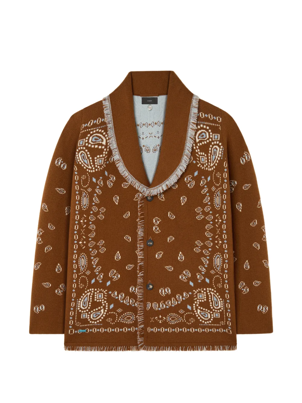 Alanui Bandana-print Cardigan In Brown