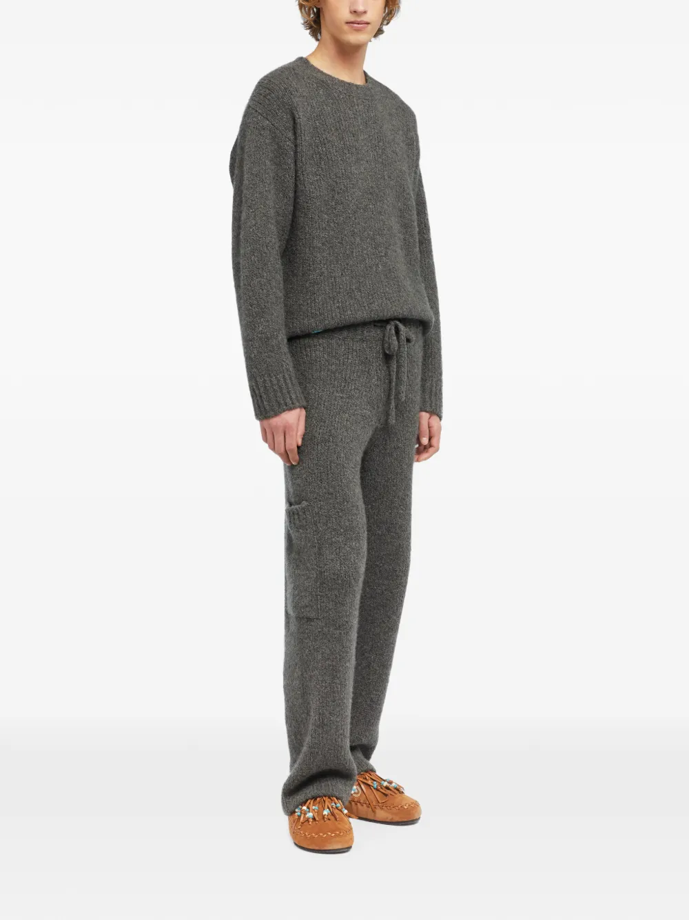 Alanui Ribgebreide broek met cargo zak Grijs