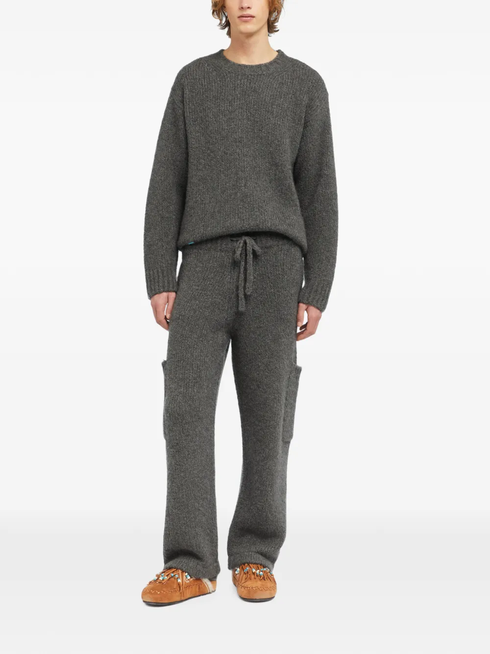 Alanui Ribgebreide broek met cargo zak Grijs