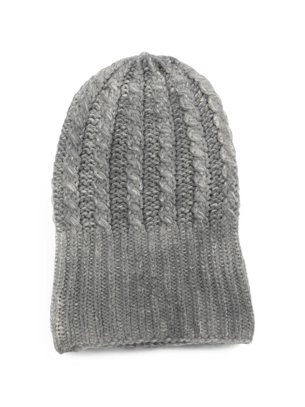 Avant Toi cable-knit ribbed-trim beanie hat - Grau