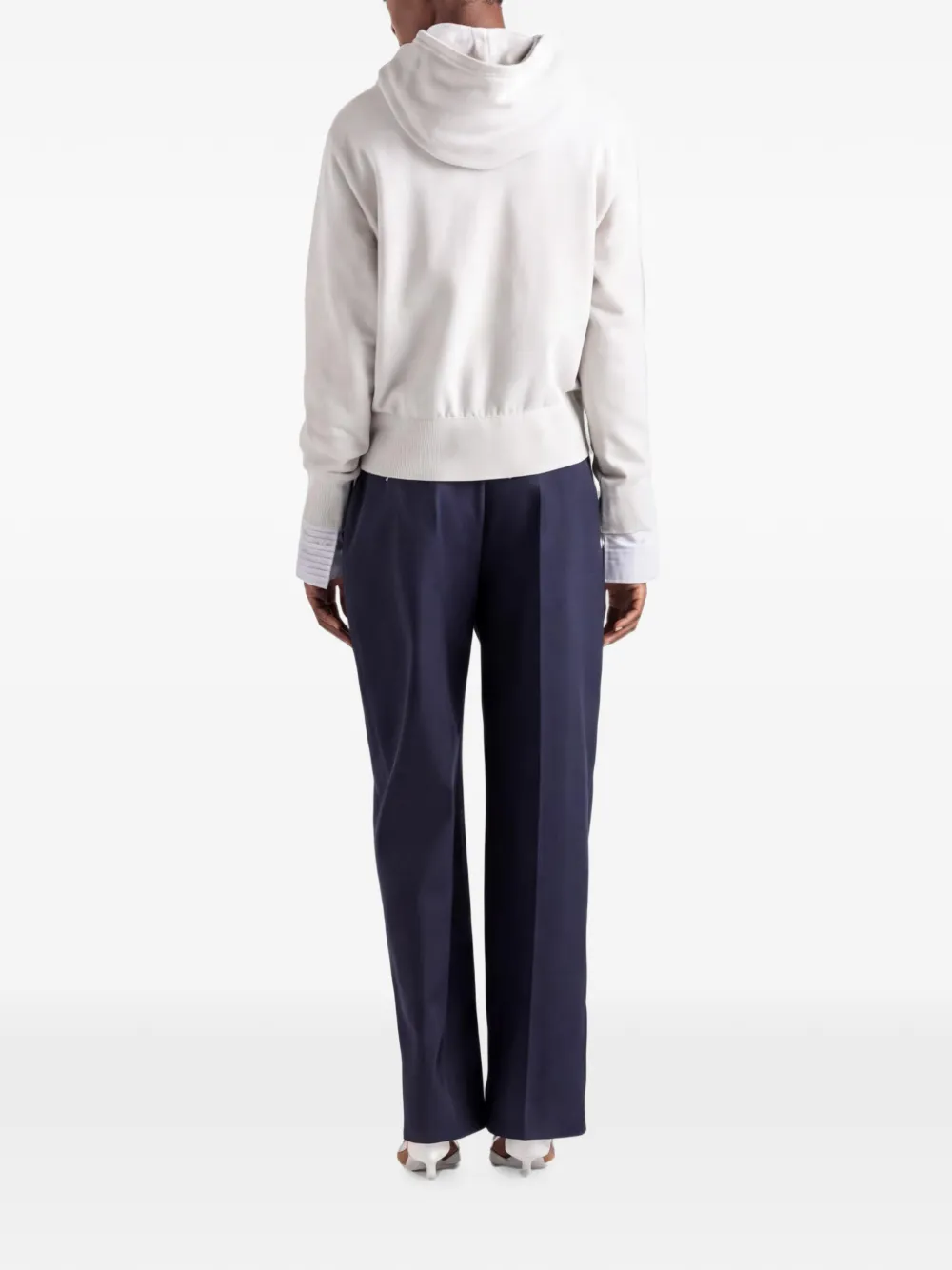 Prada Fleece hoodie met broche Grijs