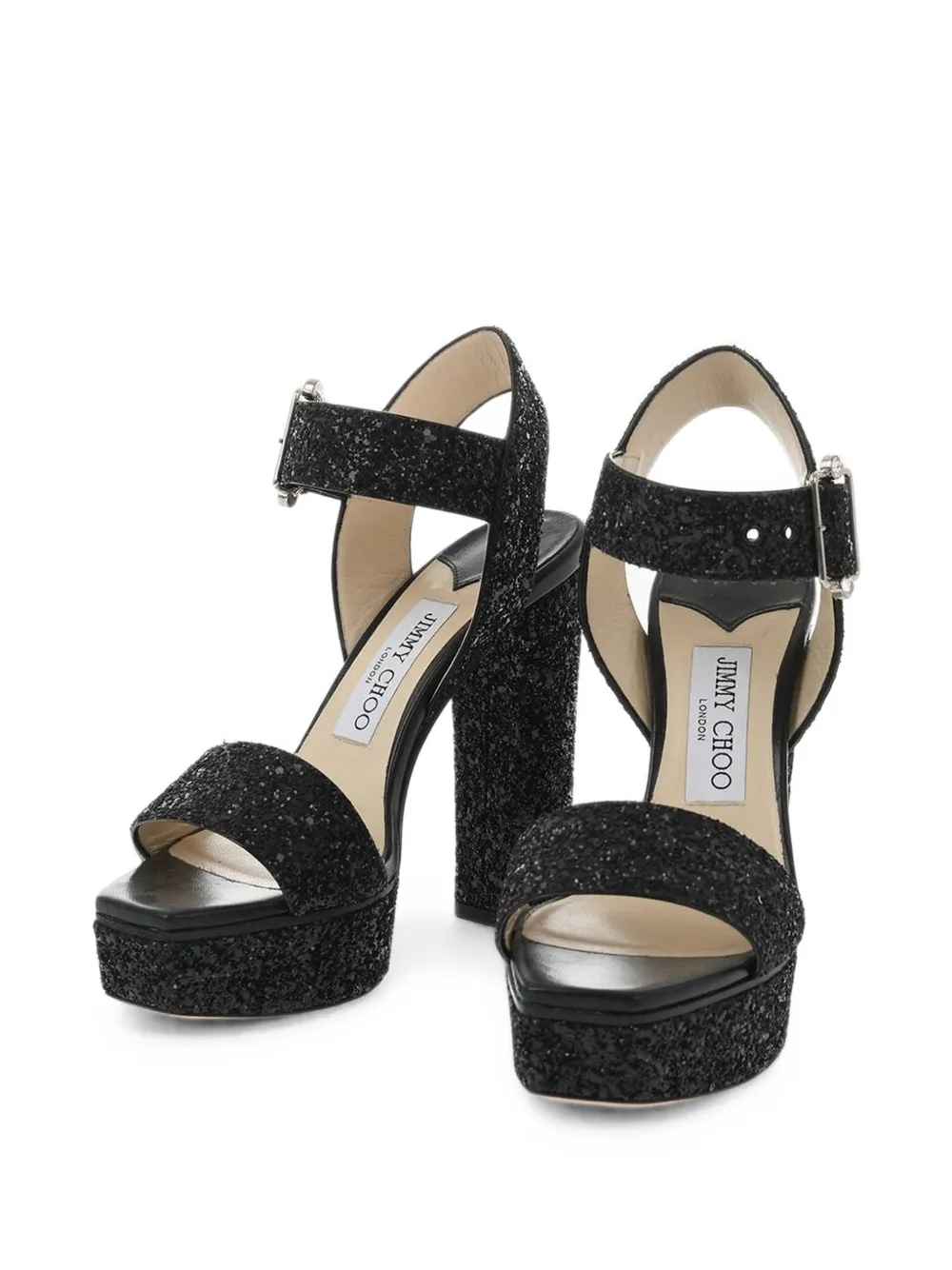 Jimmy Choo glitter ankle-strap sandals Zwart