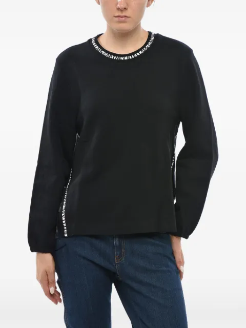 Stella McCartney logo-tape side-slit sweatshirt