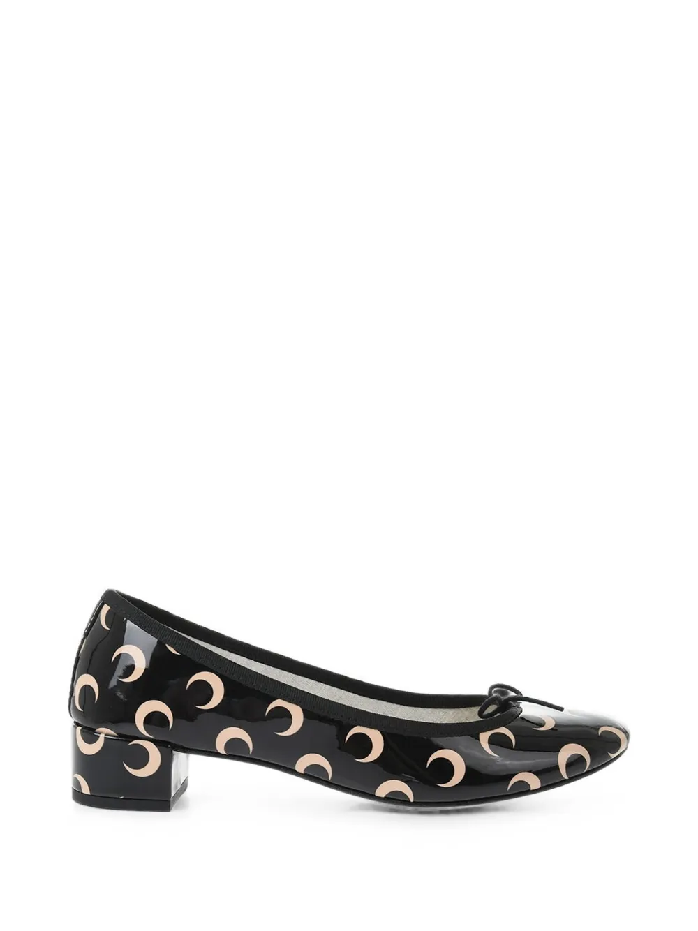 Marine Serre x Repetto Camille bow-detail heeled pumps Zwart