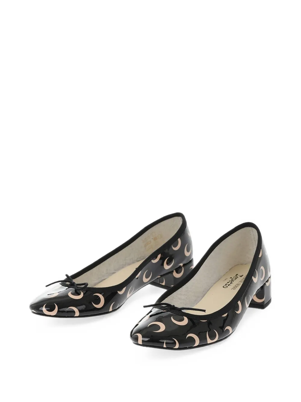 Marine Serre x Repetto Camille bow-detail heeled pumps Zwart