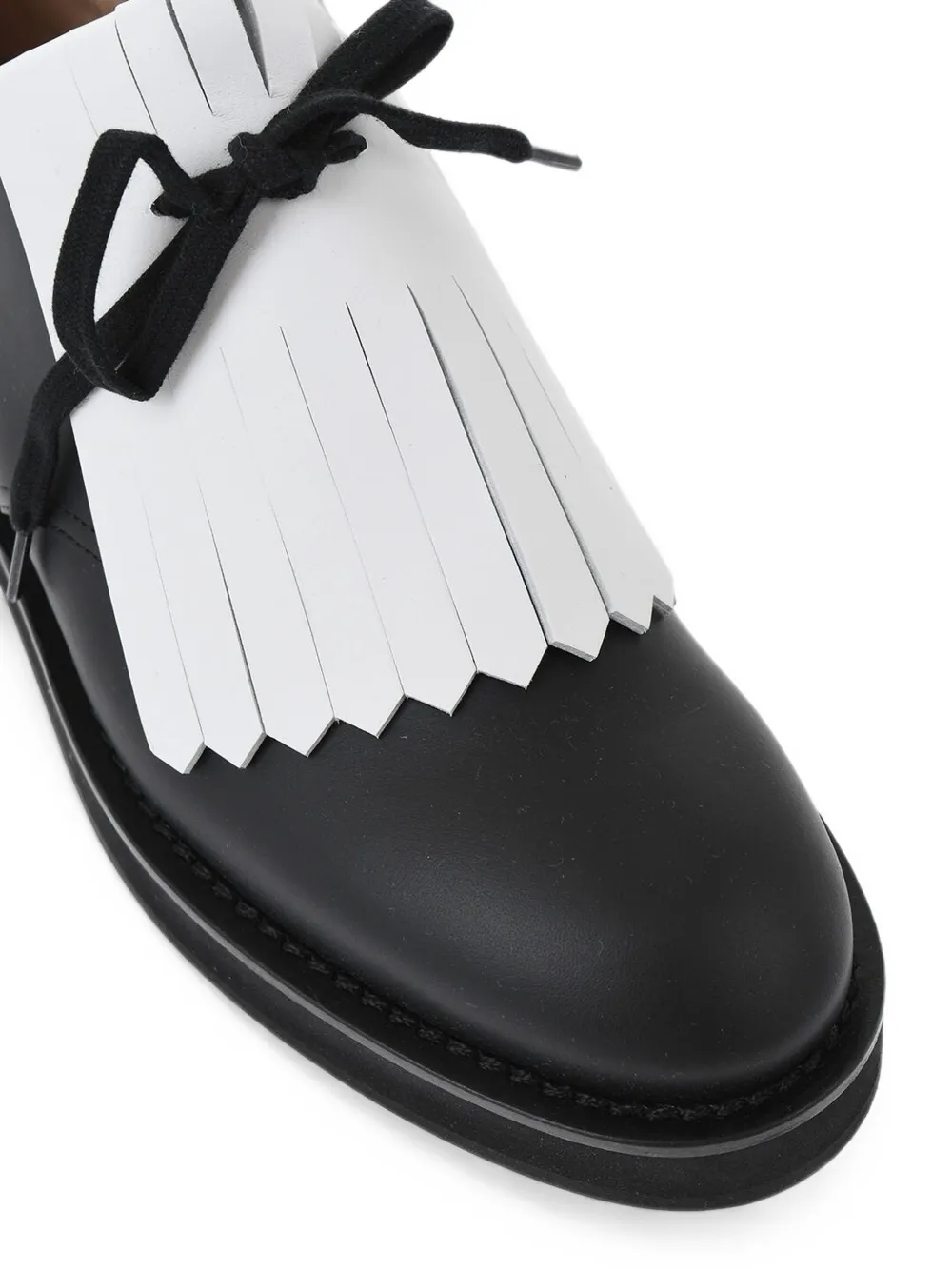 Marni fringe-detail leather Derby shoes Zwart