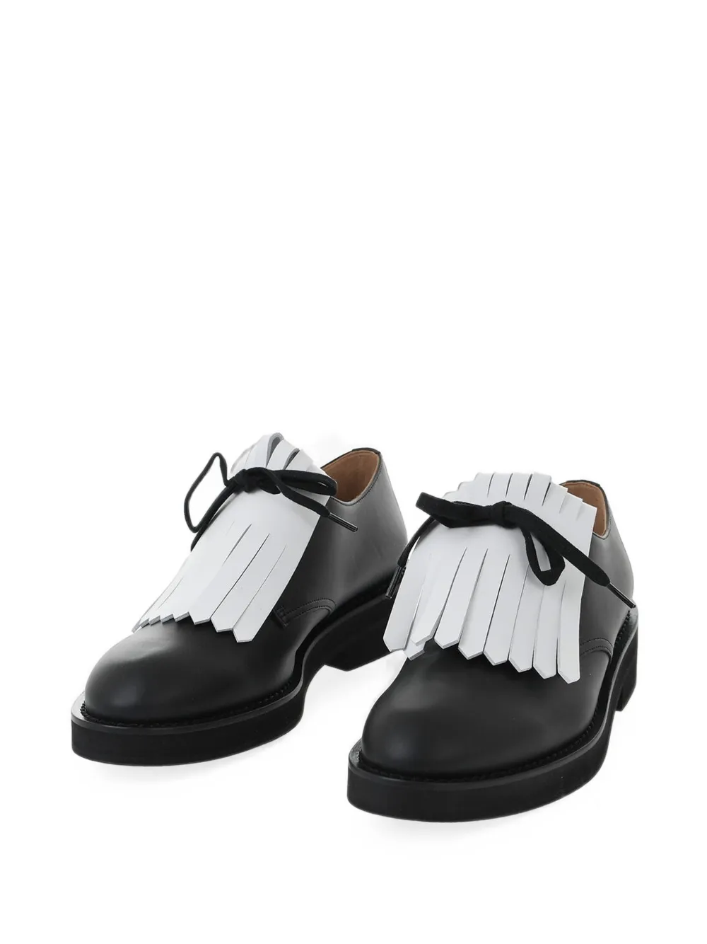 Marni fringe-detail leather Derby shoes Zwart