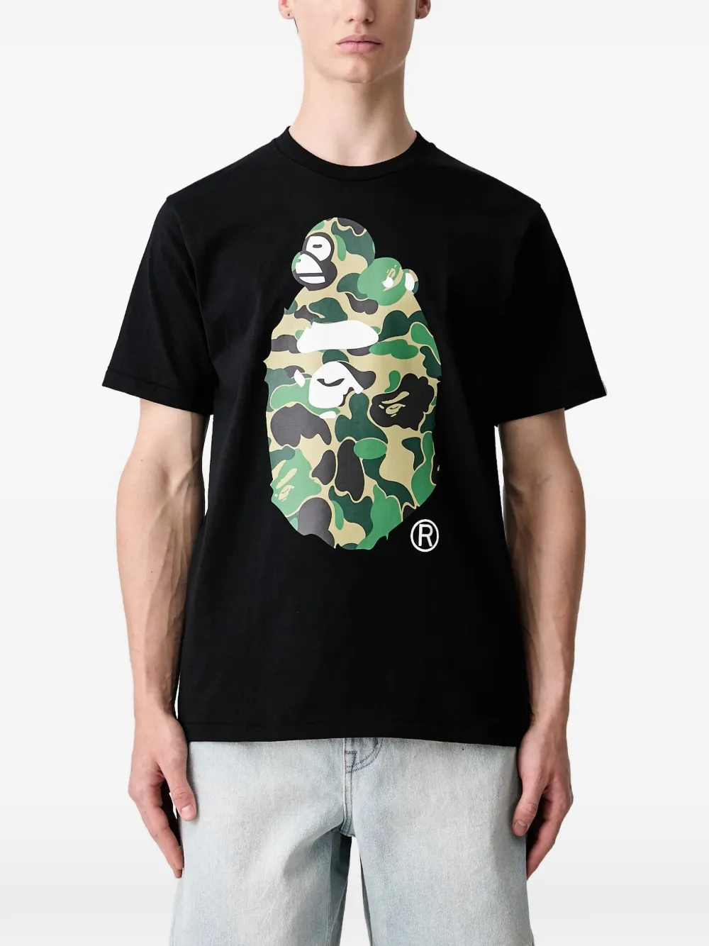 A BATHING APE® ABC Camo Big Ape Head T-shirt - Nero
