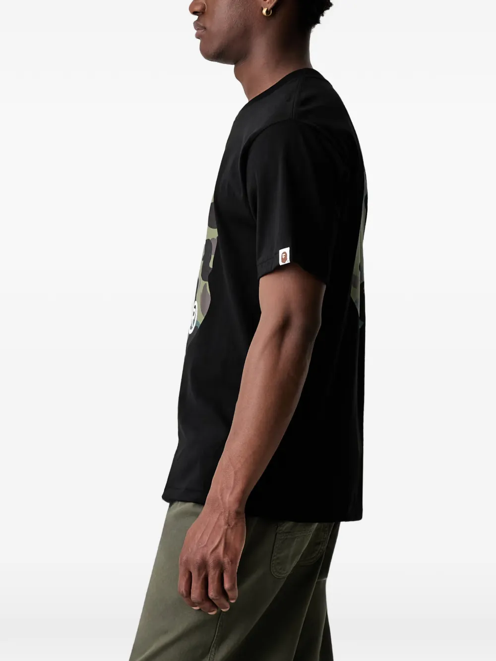 A BATHING APE T-shirt met camouflageprint Zwart