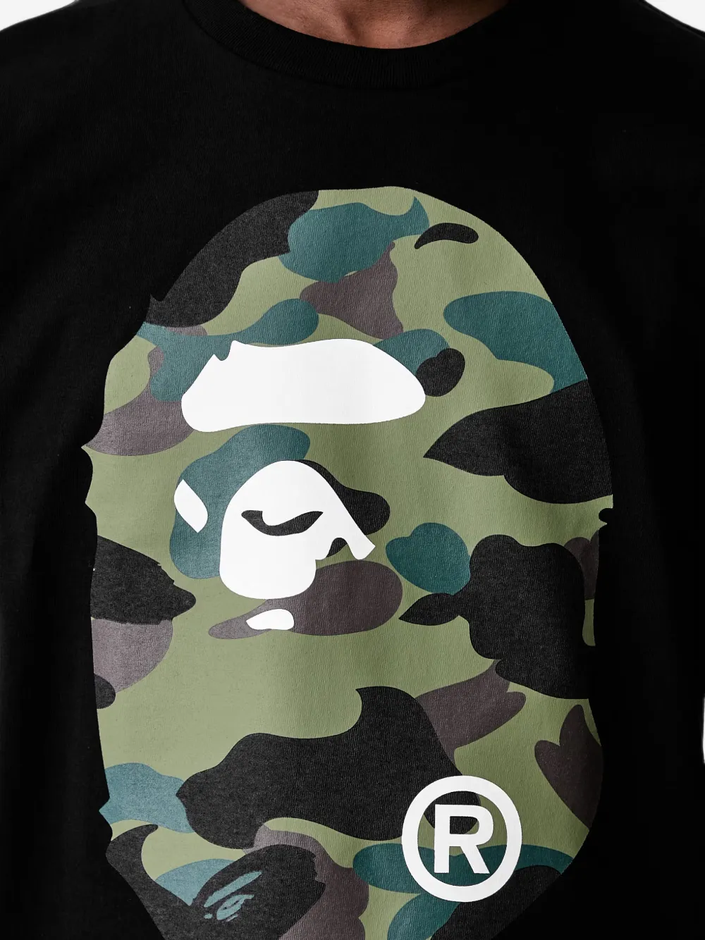 A BATHING APE T-shirt met camouflageprint Zwart