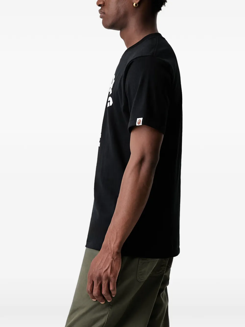 A BATHING APE Camo katoenen T-shirt Zwart