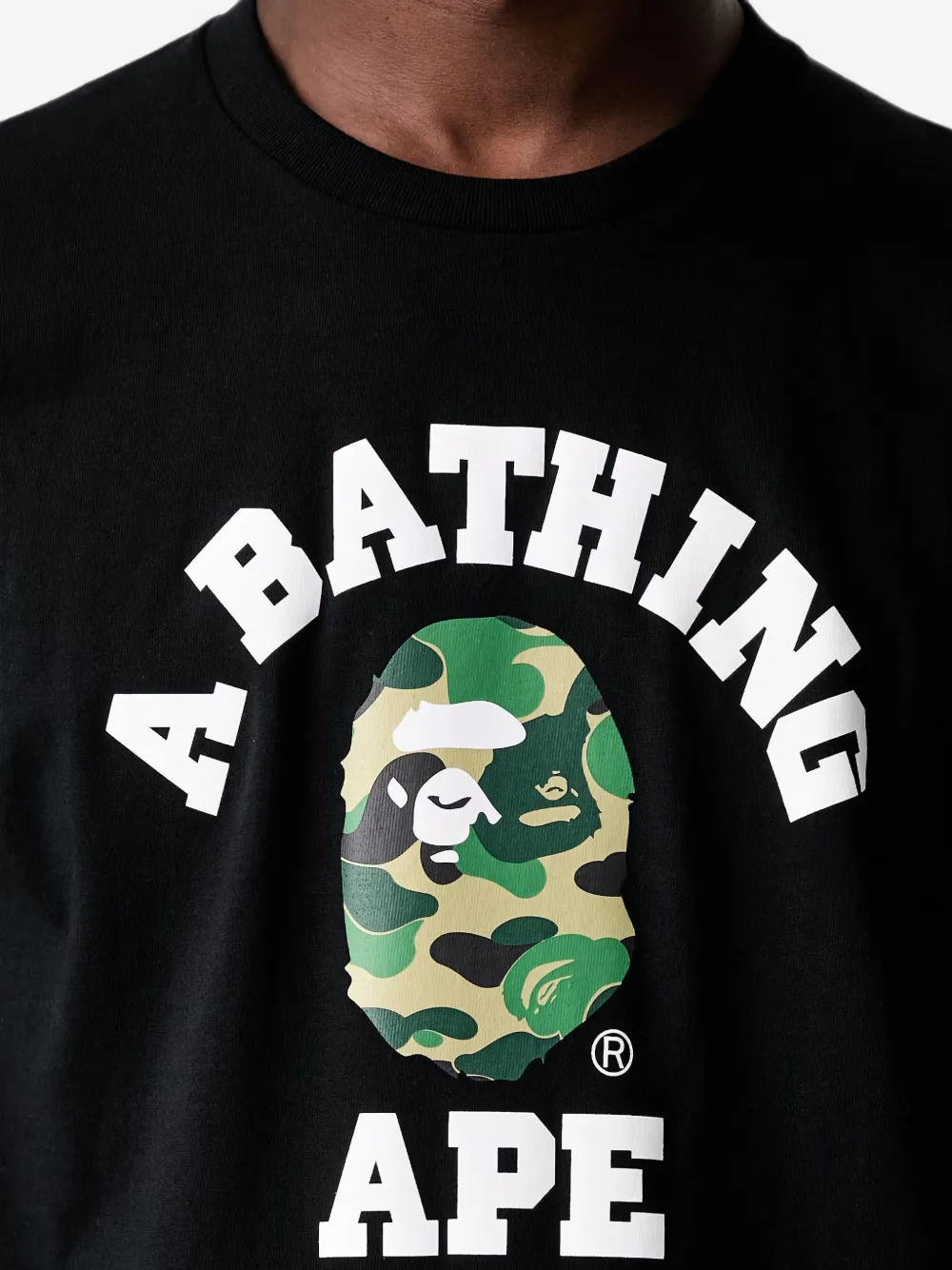 A BATHING APE Camo katoenen T-shirt Zwart