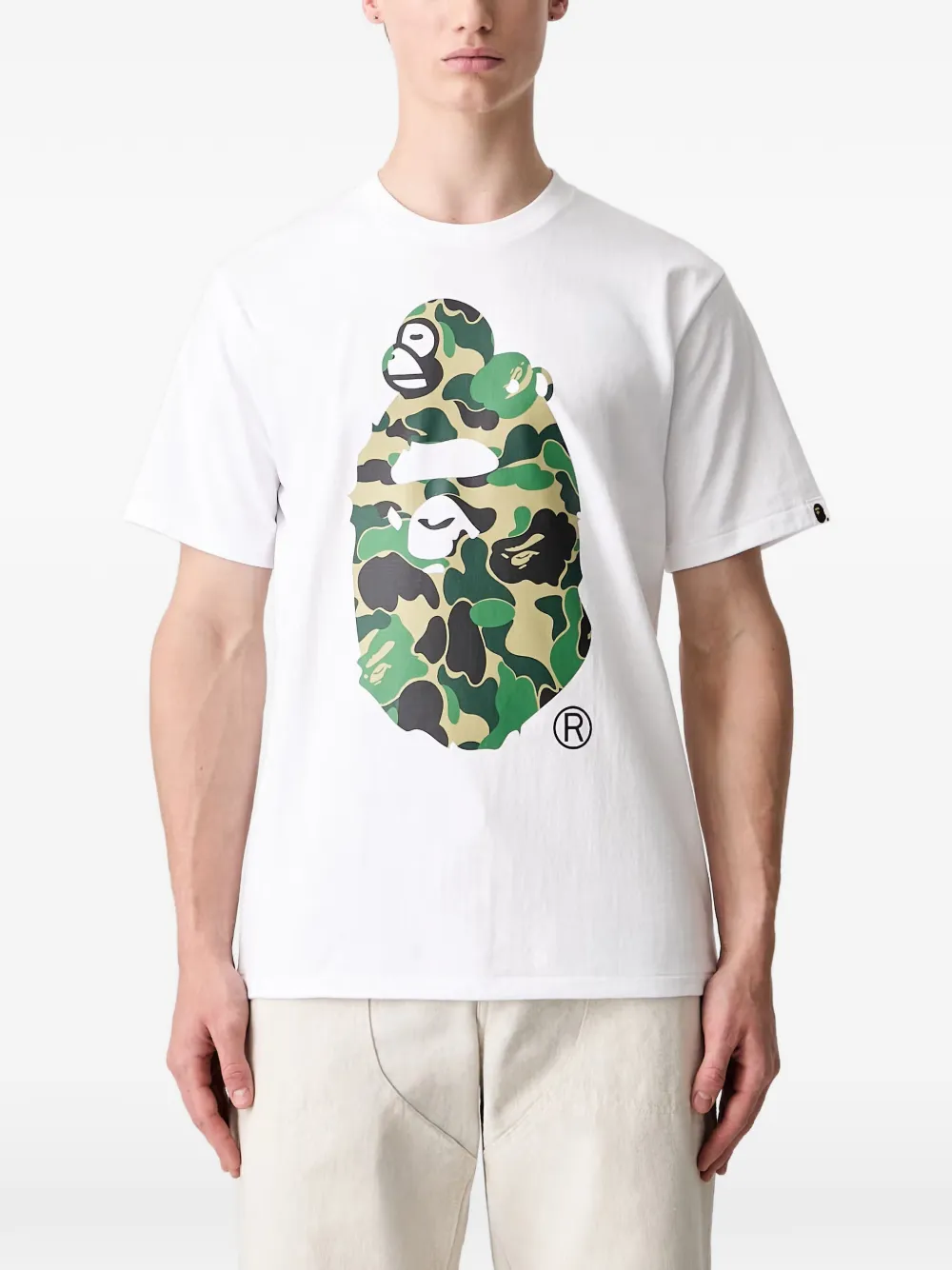 A BATHING APE® Ape Head camouflage-print T-shirt - Bianco