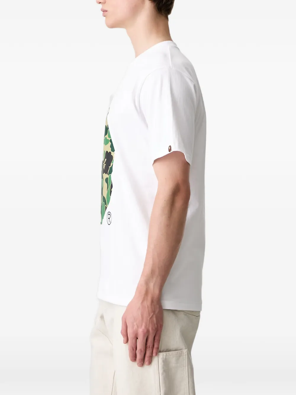 A BATHING APE T-shirt met camouflageprint Wit