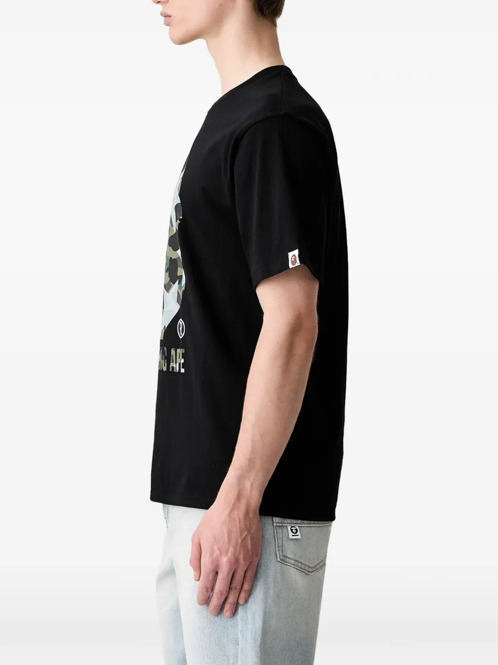 A BATHING APE Sta Over Print 1st Camo T-shirt met camouflageprint Zwart