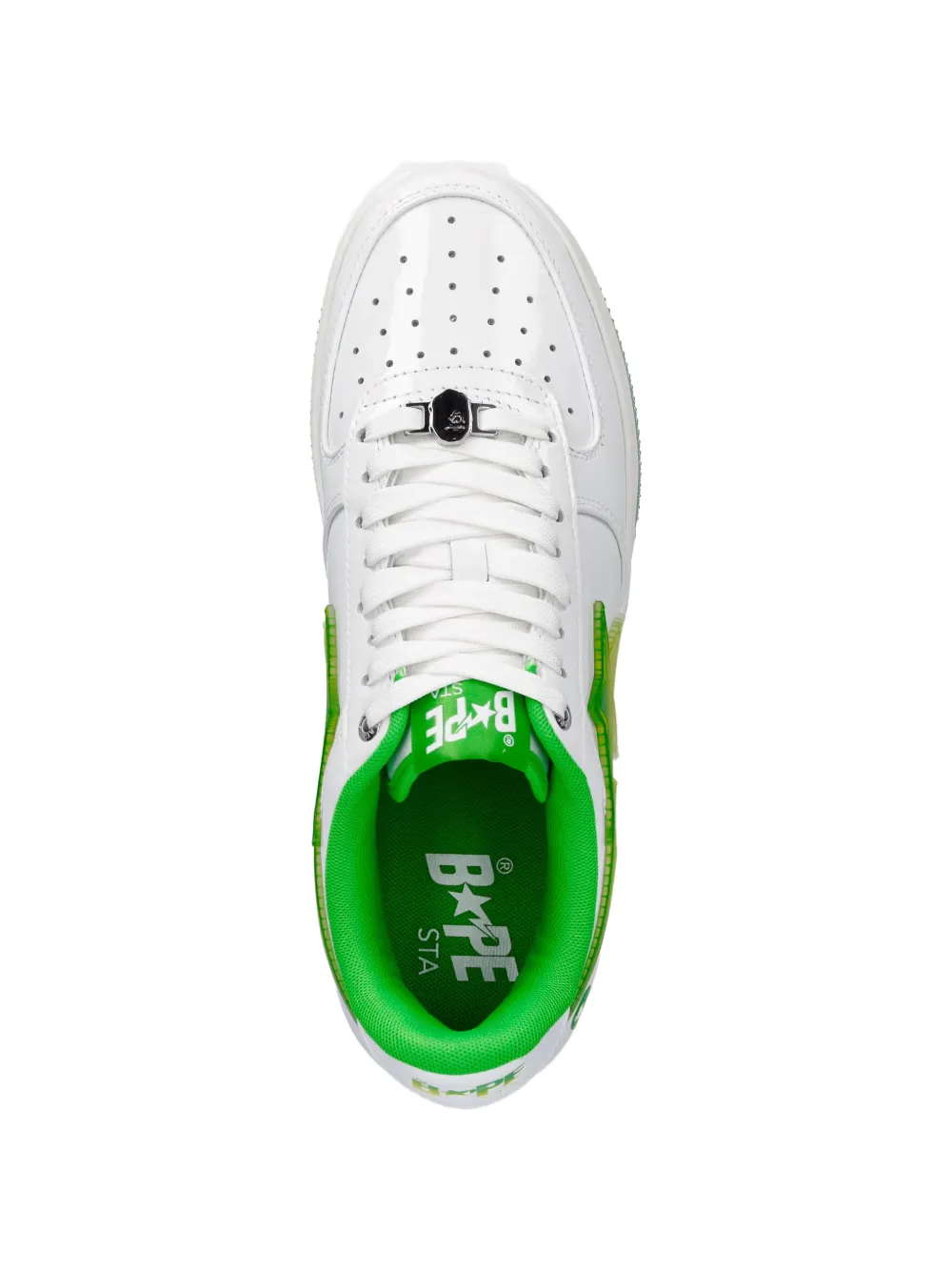 A BATHING APE Bape Sta patent-leather sneakers Wit