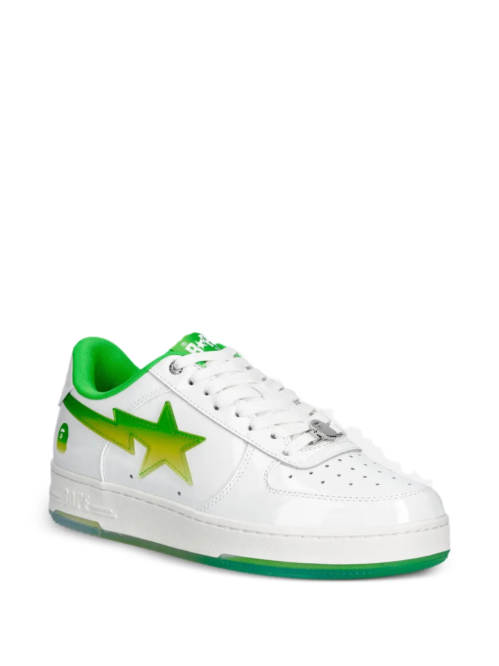 A BATHING APE Bape Sta patent-leather sneakers Wit
