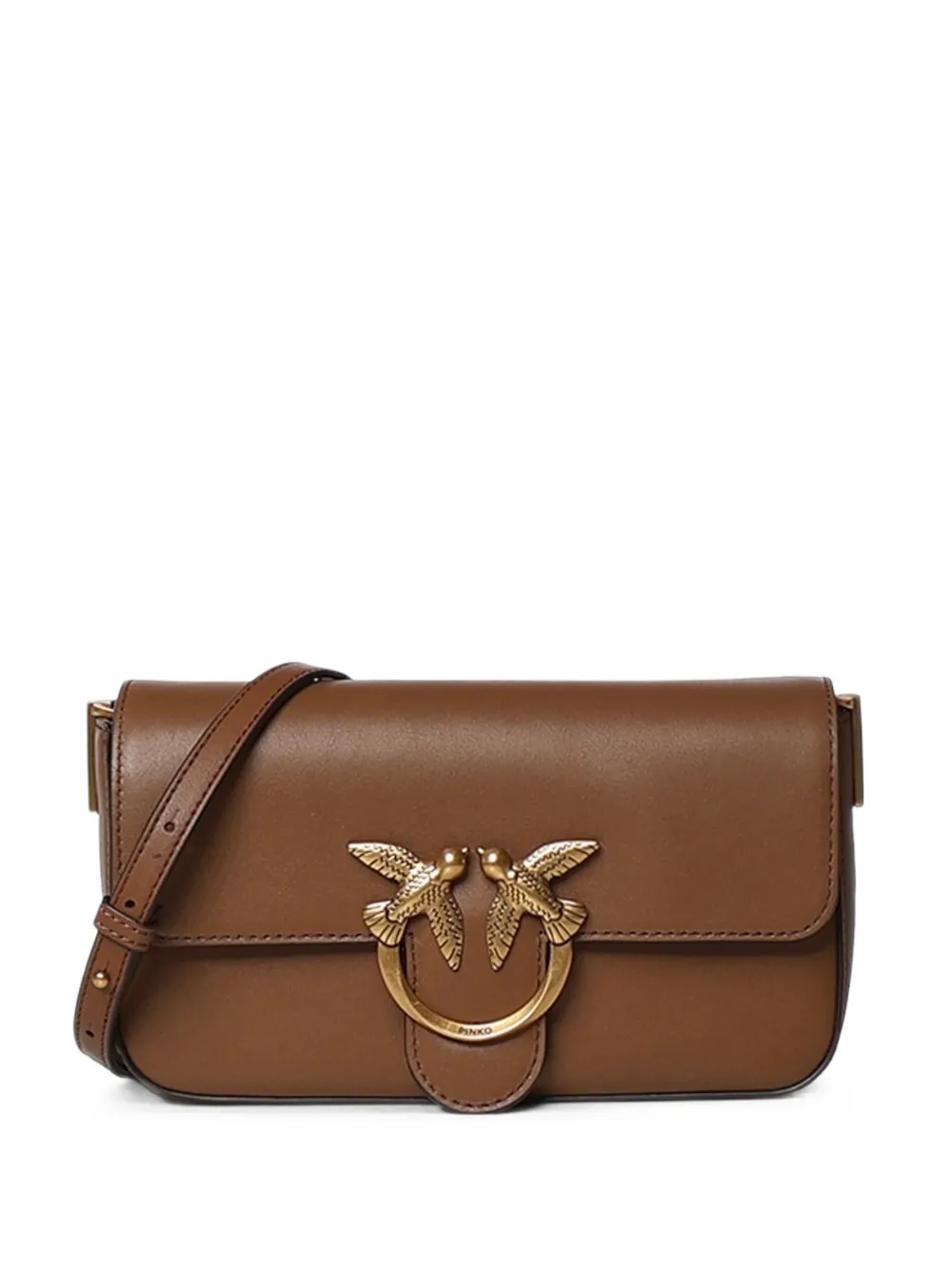 PINKO Love Birds leather shoulder bag - Marrone