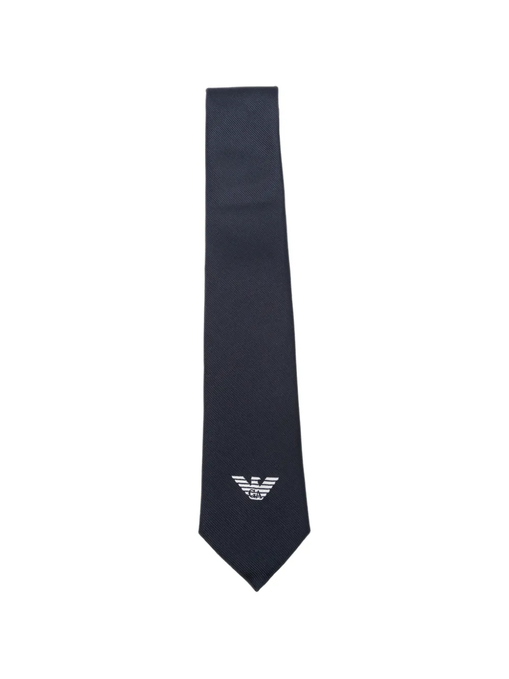 Emporio Armani Kids logo-embroidered twill tie - Blu