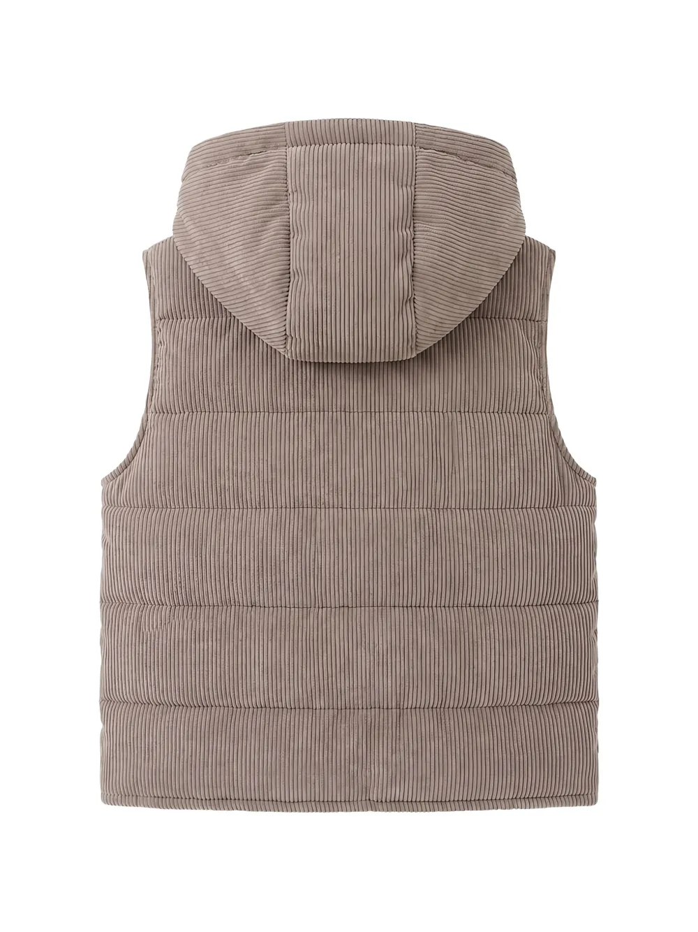 Eleventy Kids Ribfluwelen bodywarmer met capuchon Grijs