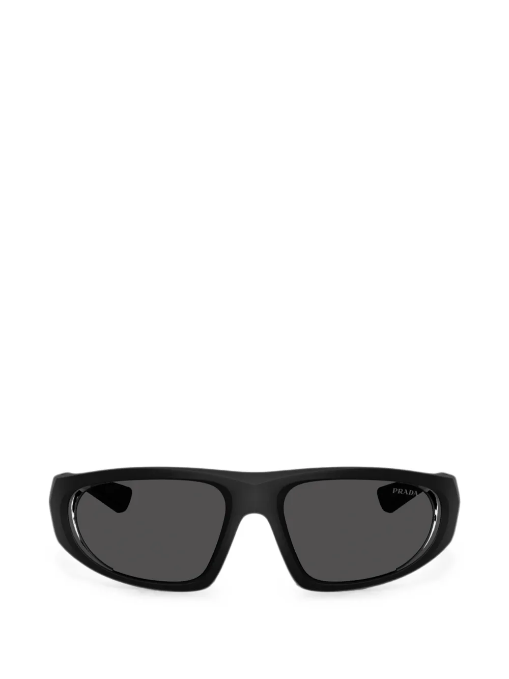 Prada Eyewear logo-patch rectangle-frame sunglasses | Black | Image 1