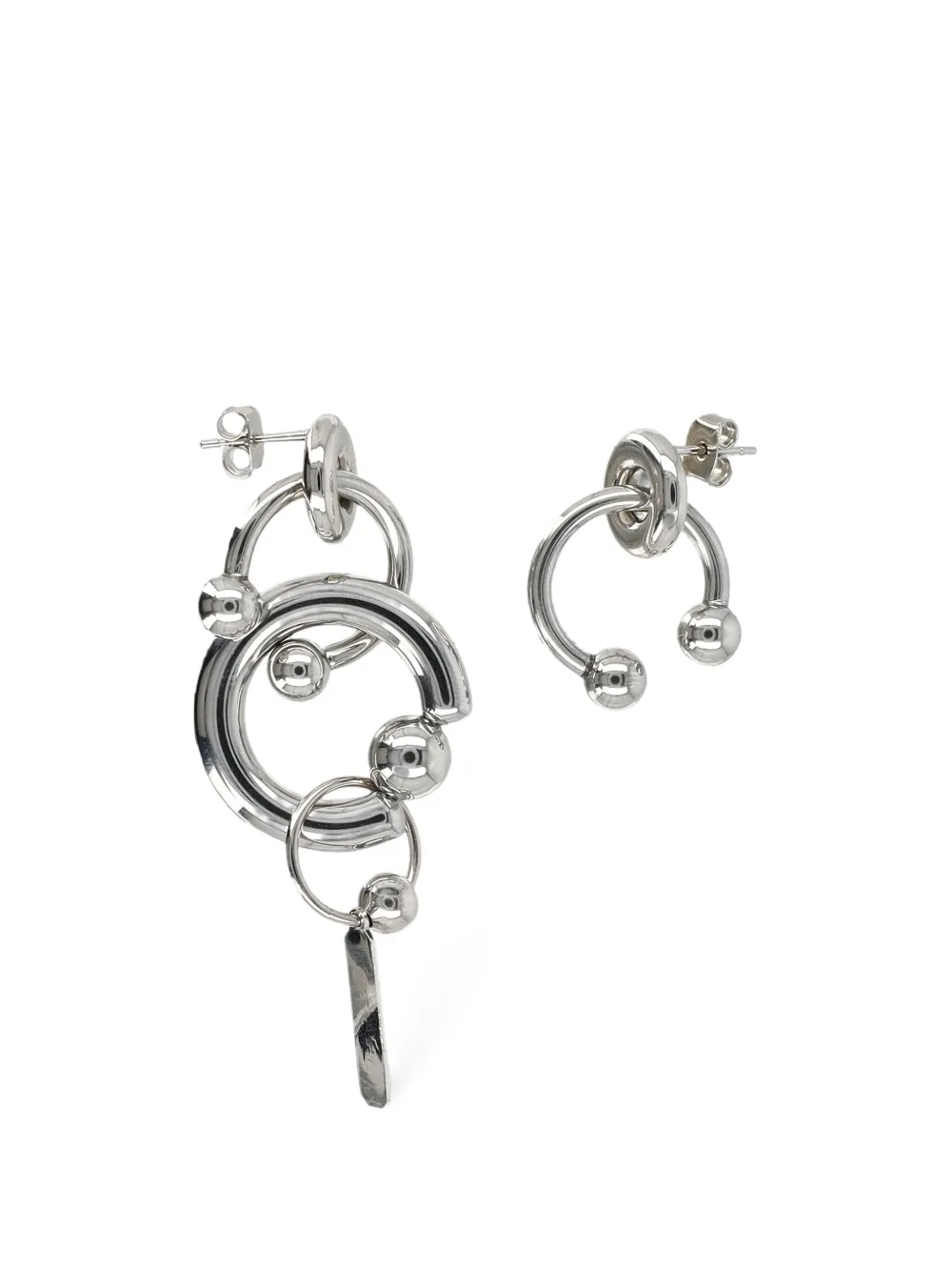 Justine Clenquet Dolly asymmetric earrings - Argento