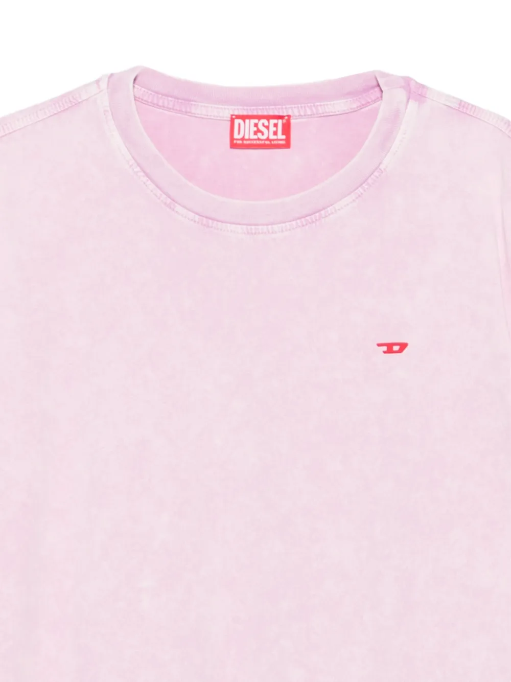 Diesel T-shirt met geborduurd logo Roze