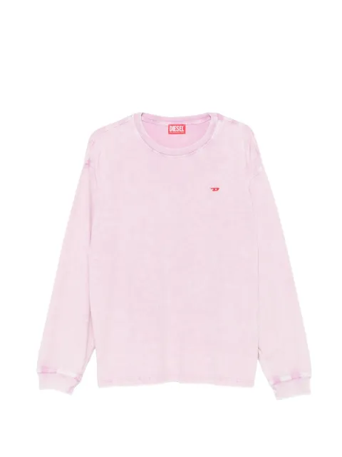 Diesel logo-embroidered acid-wash T-shirt