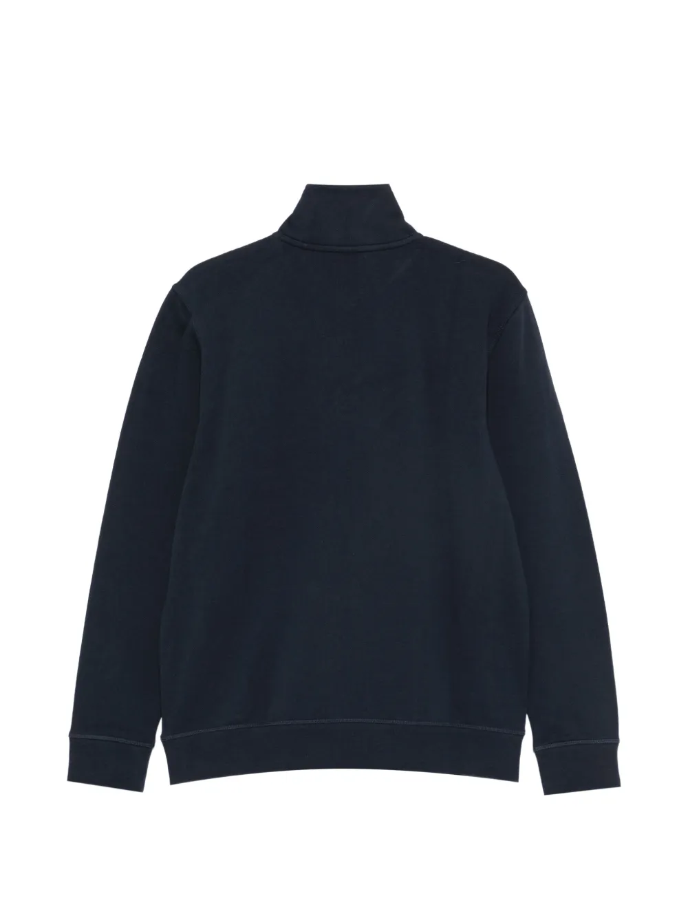 BOSS quarter-zip logo-patch sweater Blauw