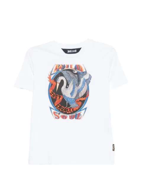 Just Cavalli crystal-embellished graphic-print T-shirt