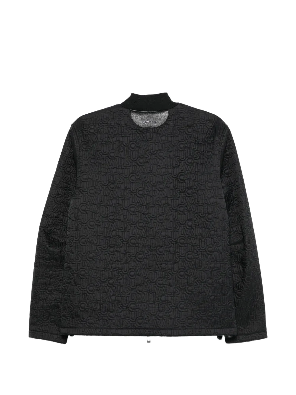 Just Cavalli quilted logo-embossed jacket Zwart