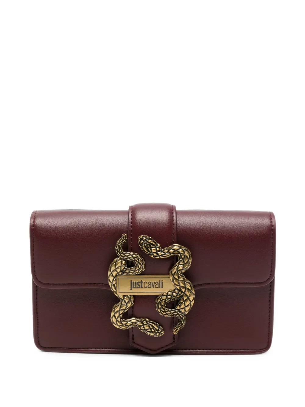 Just Cavalli snake-plaque cross body bag - Rosso
