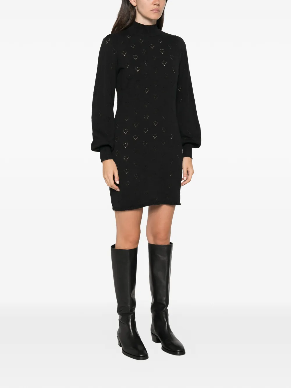 TWINSET Mini-jurk met geperforeerde hartdetails Zwart