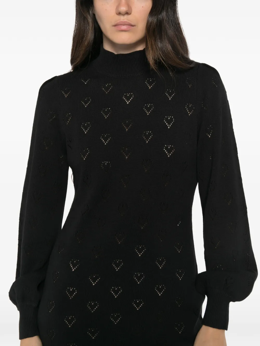 TWINSET Mini-jurk met geperforeerde hartdetails Zwart