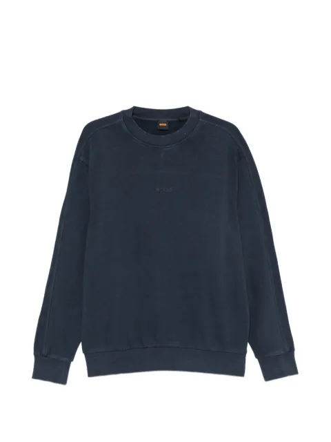 BOSS logo-embroidered crew-neck sweater