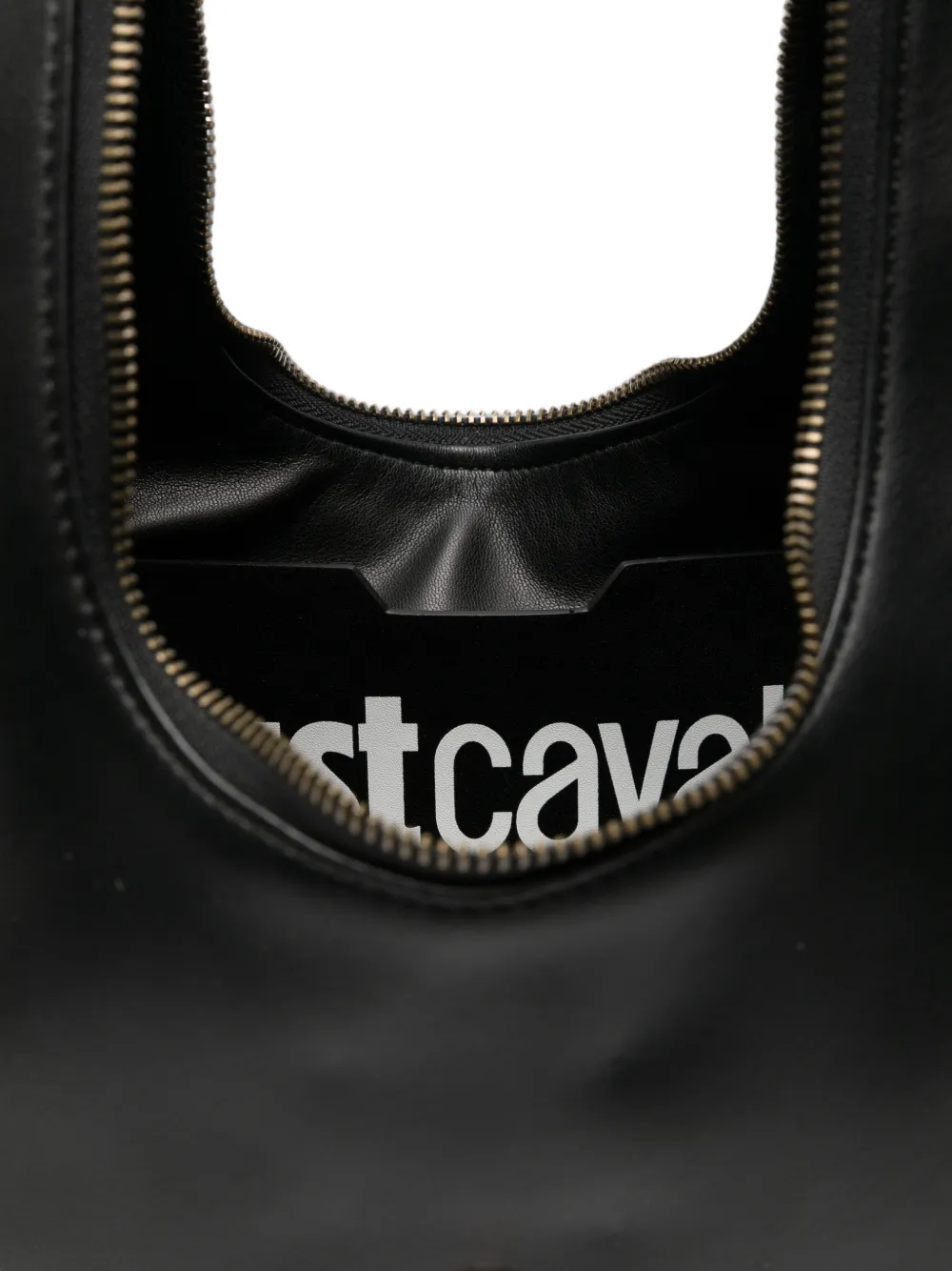 Just Cavalli Schoudertas met slangplakkaat Zwart