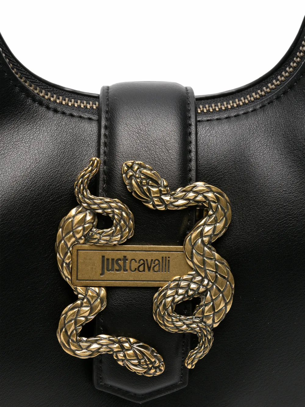 Just Cavalli Schoudertas met slangplakkaat Zwart